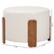 Baxton Studio Finlay Modern Japandi Cream Boucle Fabric and Walnut Brown Finished Wood Ottoman Footstool 242-13435-ZORO - alternate 4